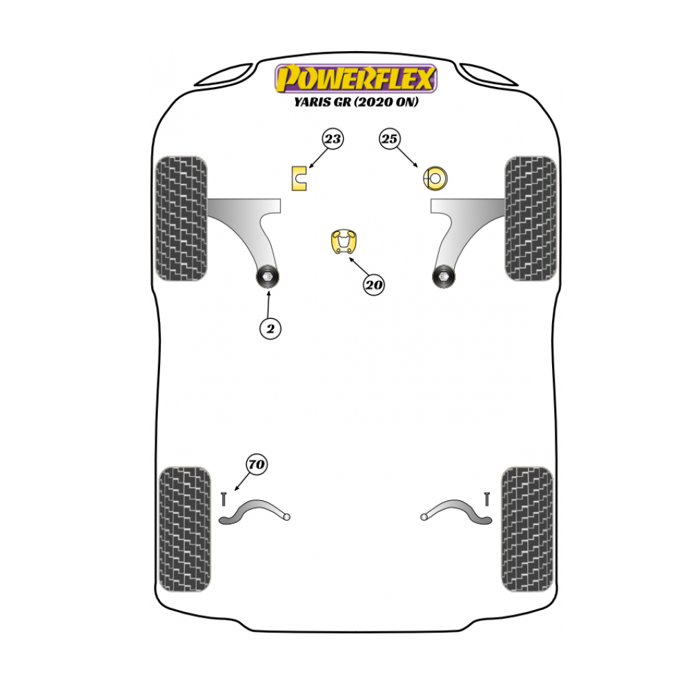 Silent block inserto de soporte motor superior POWERFLEX para Toyota Yaris 1.6 GR 4WDArray