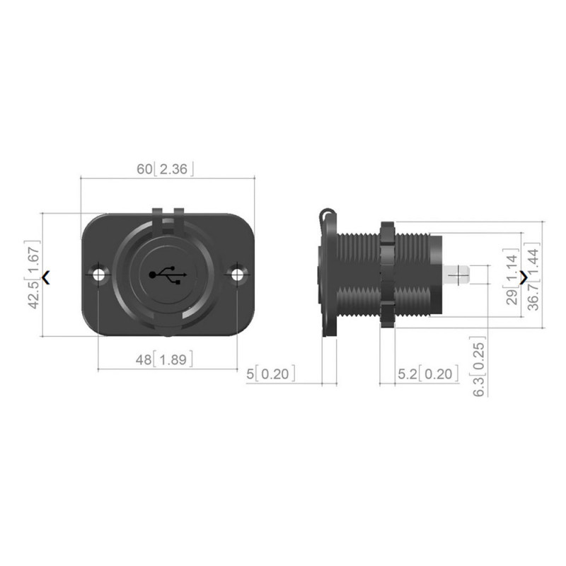 Conector USB doble GT2i para habitáculoArray