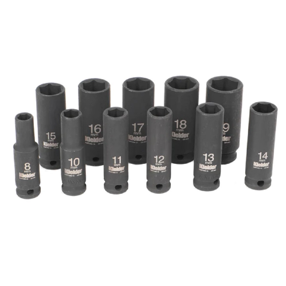 Juego de 11 llaves de vaso KIELDER de 3/8" y 62 mm (de 8 a 19mm)Array