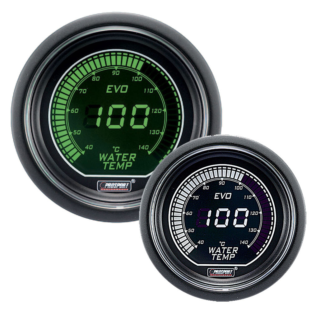 Medidor digital de temperatura da água Pro-Sport 52mm140°C Verde/BrancoArray