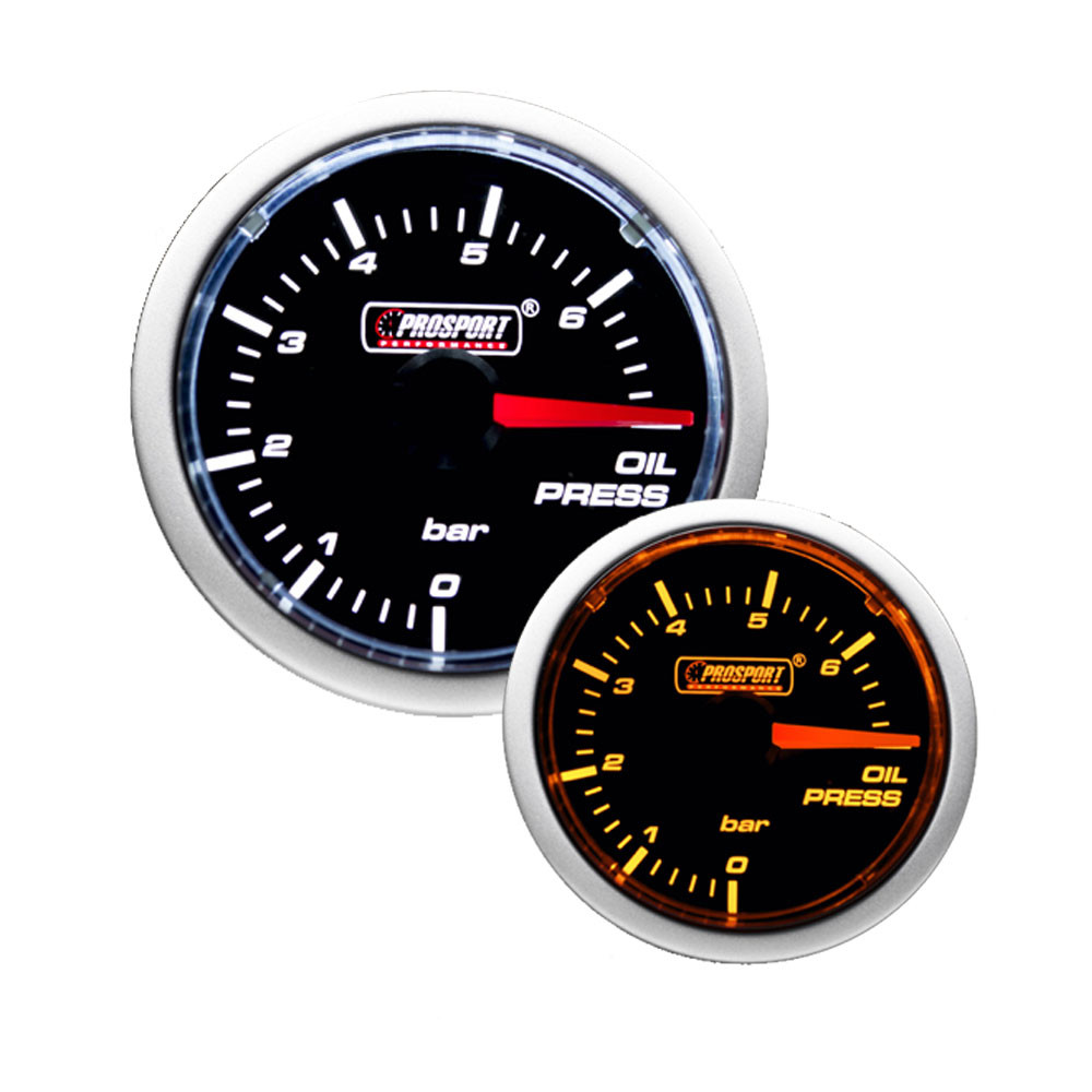 Medidor de pressão Prosport Pressão do óleo Diâmetro 52mm 0 - 7 Bars + SondaArray