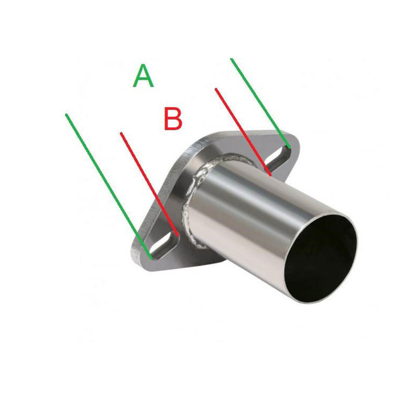 POWERSPRINT Tubo INOX de conexión brida 2 agujerosArray