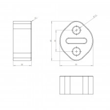 Silent Bloc Powerflex para escape universal, altura 65 mm