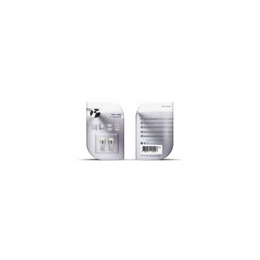 Conjunto de 2 LEDs T10 W5W 1LED HP 12V branco 1.1WArray
