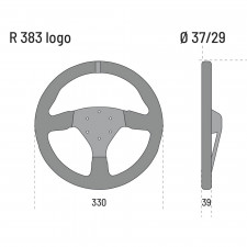 Volante Sparco 383 logo piel de gamuza negro