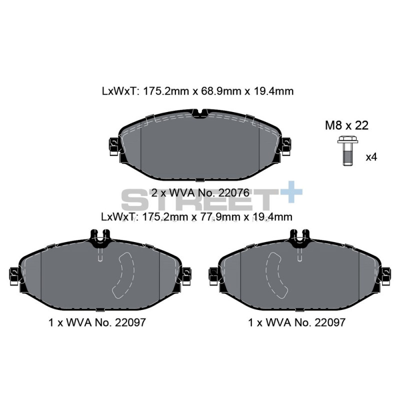 Pastilhas de travão Pagid T8010 Street+Array