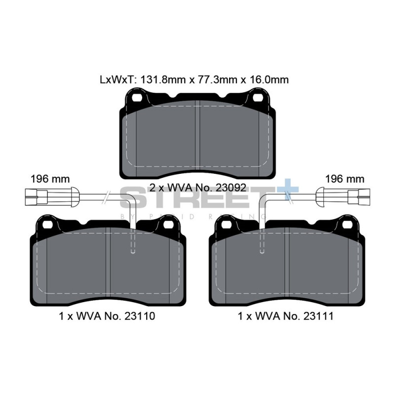 Pastillas de freno Pagid T8017 Street+Array
