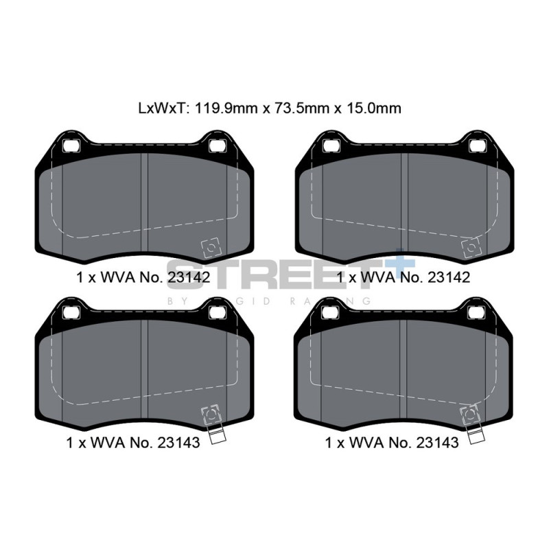 Pastilhas de travão Pagid T8019 Street+Array