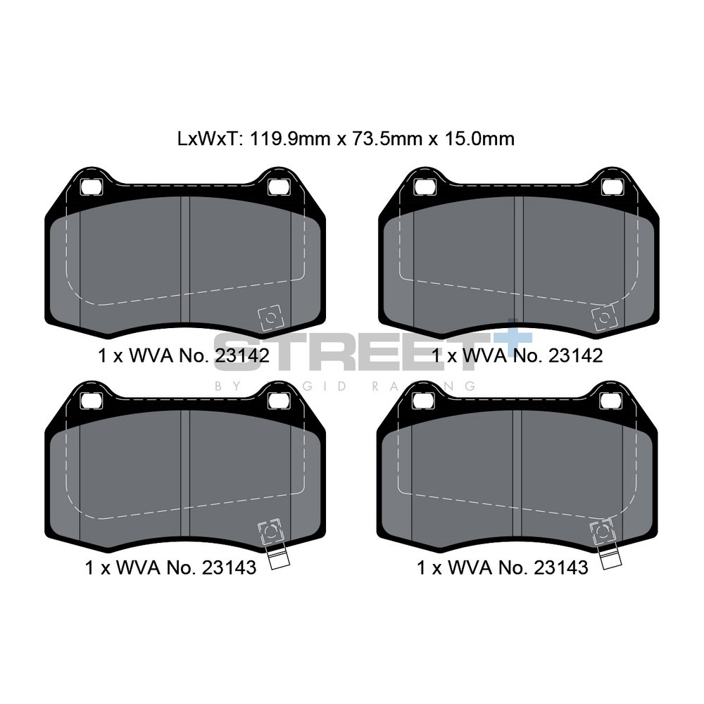 Pastilhas de travão Pagid T8019 Street+Array