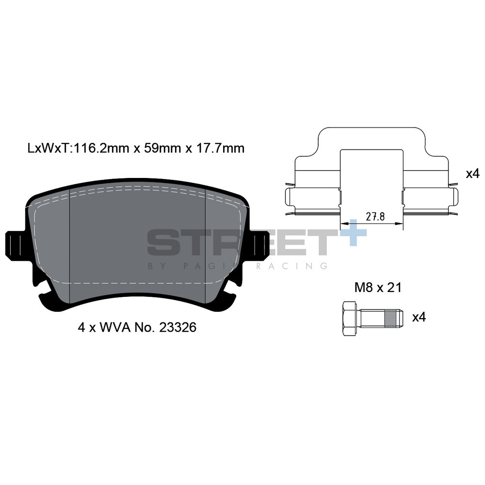 Pastilhas de travão Pagid T8027 Street+Array