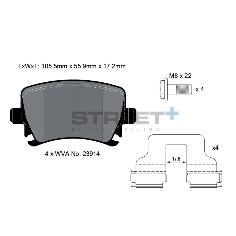 Pastilhas de travão Pagid T8049 Street+Array