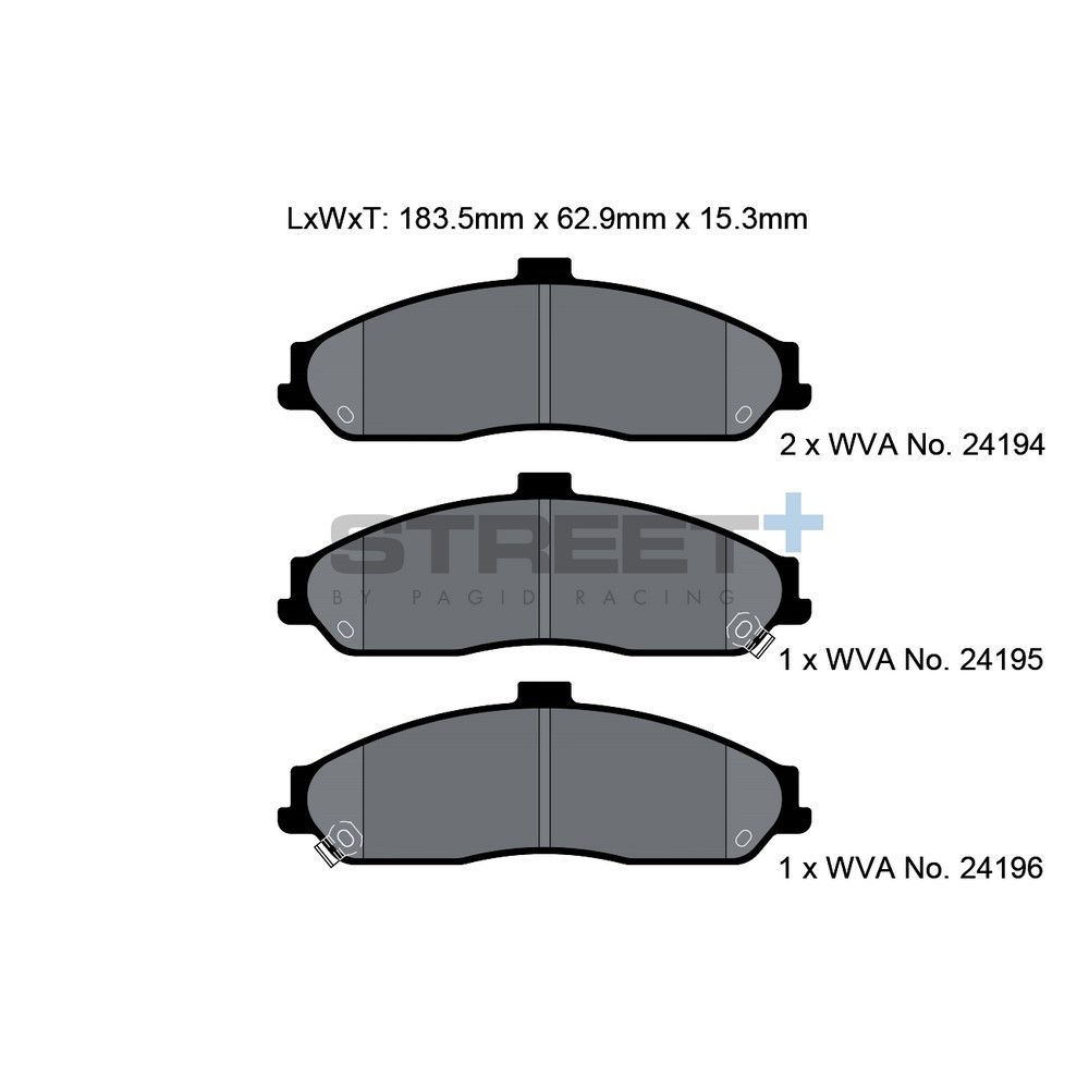 Pastilhas de travão Pagid T8062 Street+Array
