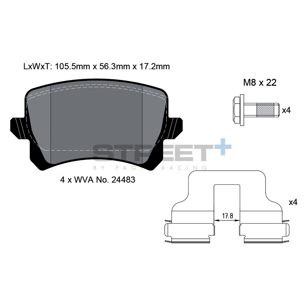 Pastilhas de travão Pagid T8075 Street+Array
