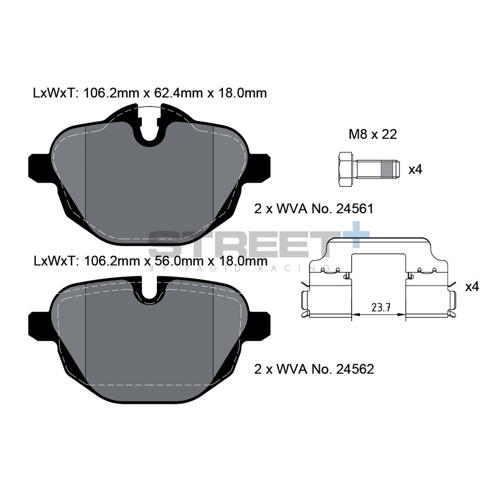 Pastilhas de travão Pagid T8079 Street+Array