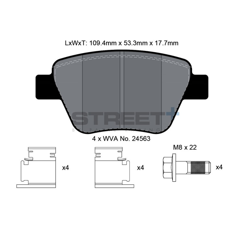 Pastillas de freno Pagid T8080 Street+Array