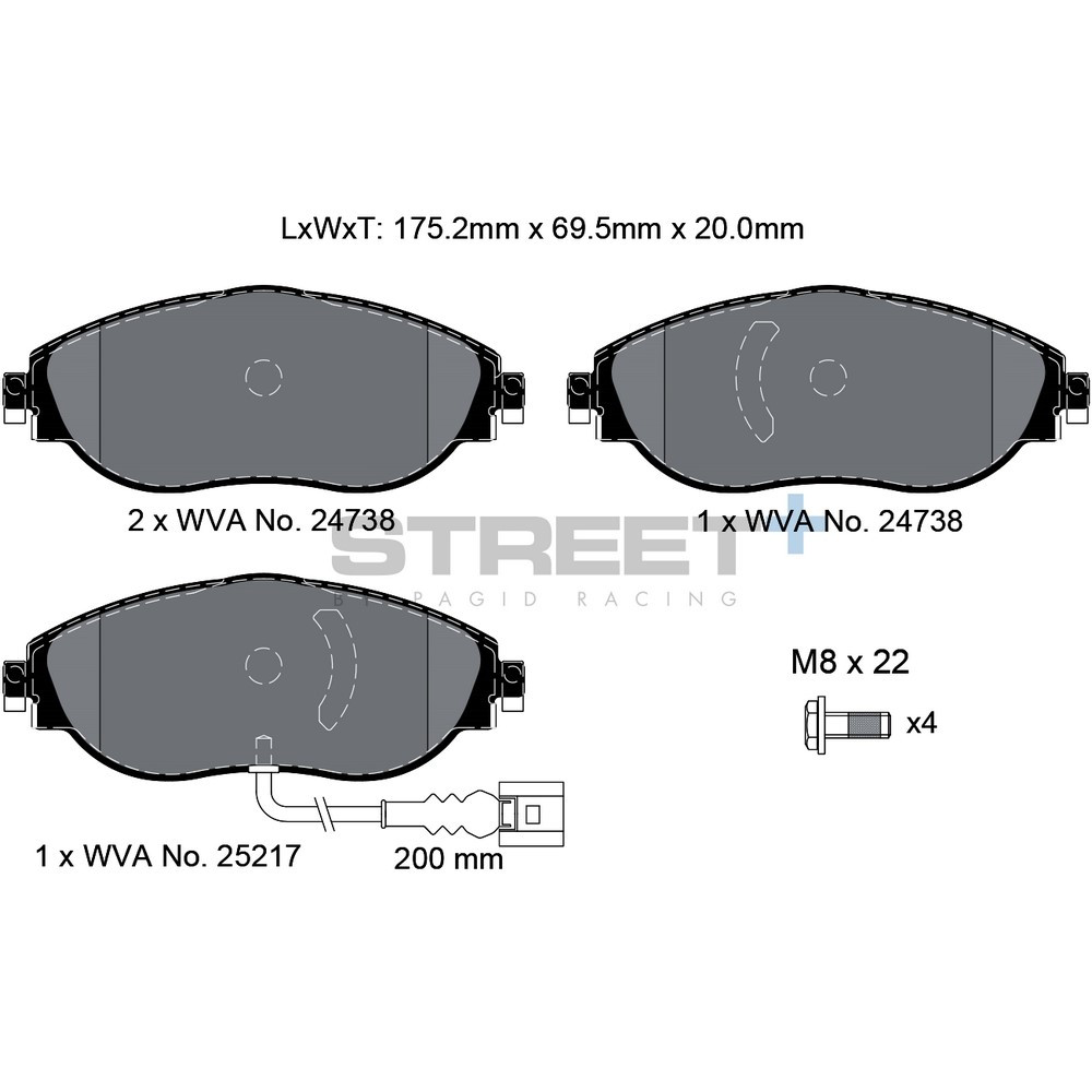 Pastilhas de travão Pagid T8092 Street+Array