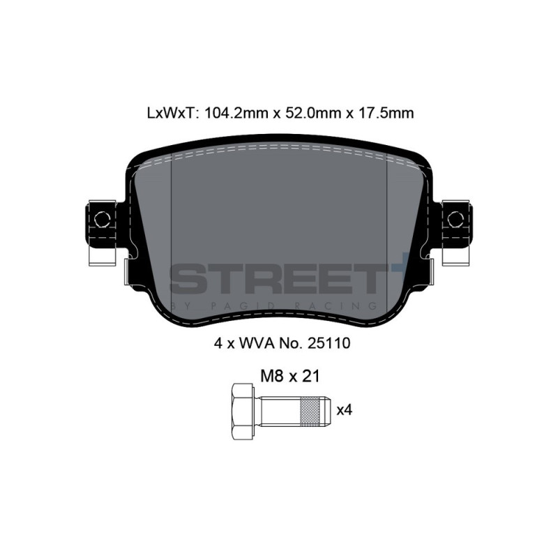 Pastilhas de travão Pagid T8108 Street+Array