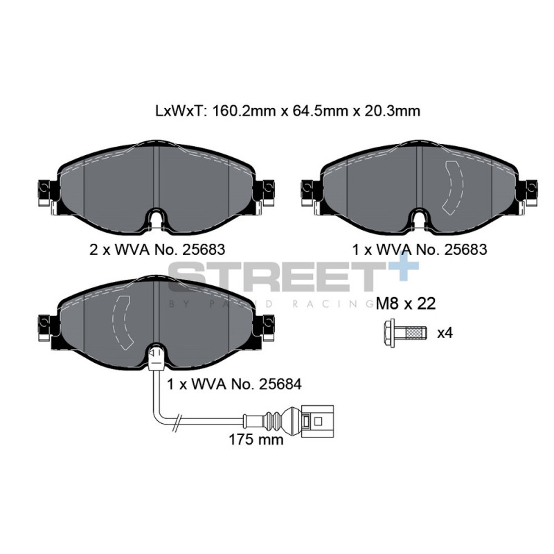Pastilhas de travão Pagid T8122 Street+Array
