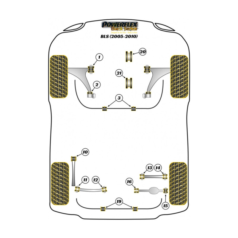 Silent Bloc Powerflex Preto Exterior Trem Cadillac BLS (2005 - 2010)Array