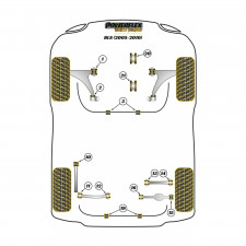 Silentblock Powerflex Black Exterior Tirante Puente Trasero Cadillac BLS (2005 - 2010)