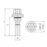 Tornillo GT2i Citroën / Peugeot Plano 12x125mm longitud 56mm