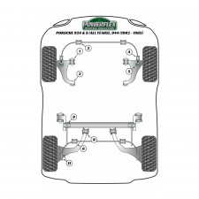 Silent-block Powerflex Heritage conexión trasera Porsche 924 / S / 944 (4 piezas)