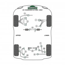 Silent-block Powerflex Heritage triângulo traseiro superior interior Mazda RX7 1992-2002 (4 peças)