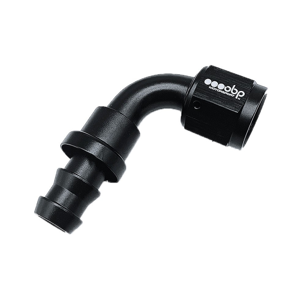 Racor hembra 90° OBP tipo PUSH LOCK de aluminio negroArray