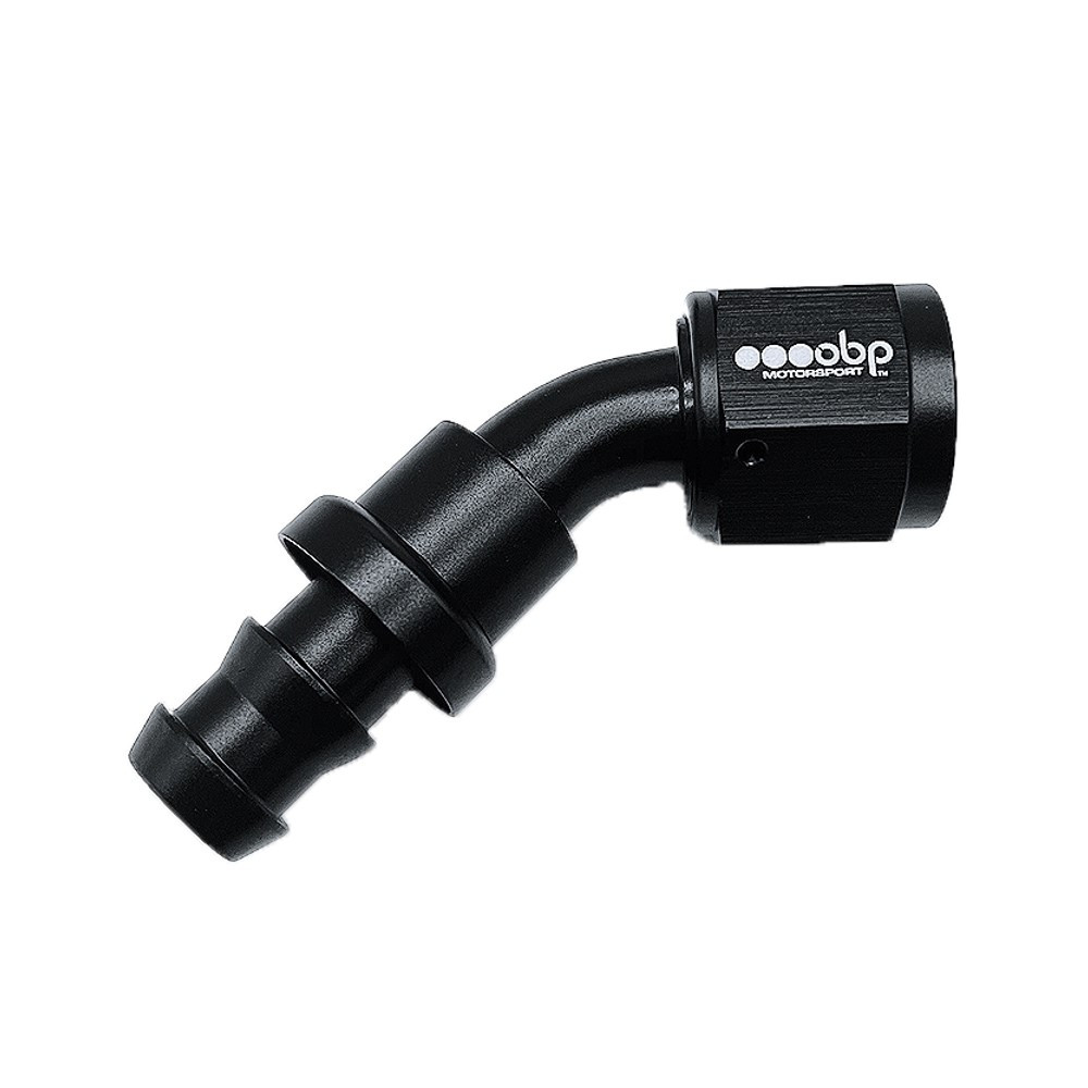 Racor hembra 45° OBP tipo PUSH LOCK de aluminio negroArray