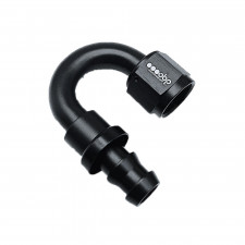 Racor hembra 180° OBP tipo PUSH LOCK de aluminio negro