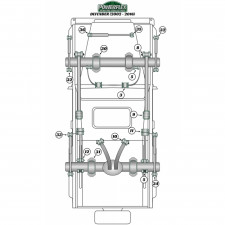 Silent-block Powerflex Heritage subchasis al bastidor Land Rover Defender (2 piezas)
