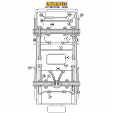 Silent-block Powerflex Heritage barra estabilizadora trasera 19mm Land Rover Defender (2 piezas)