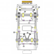 Silent-block Powerflex Heritage delantero brazo delantero offset avance, elevación 50mm Land Rover Defender (4 piezas)