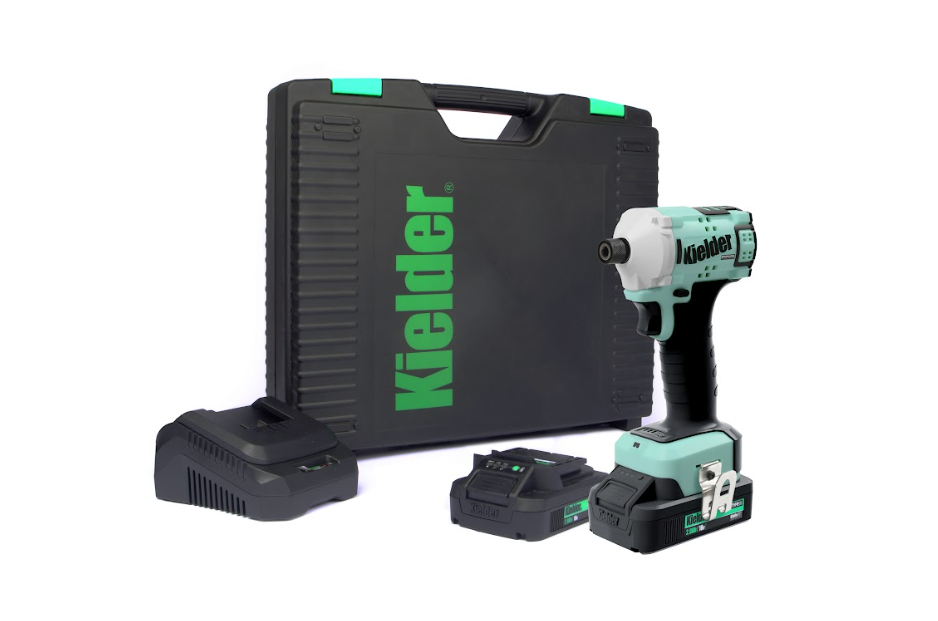 Pistola de impacto Kielder® Ultracompacta 1/4" 18v 2 baterías 2.0Ah (Kit)Array