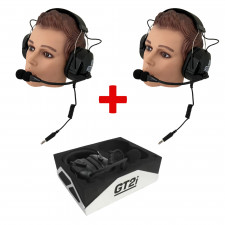 Pack comunicación 2x cascos de enlace GT2i Pro (conexión Peltor) + soporte Kielder® ofrecido