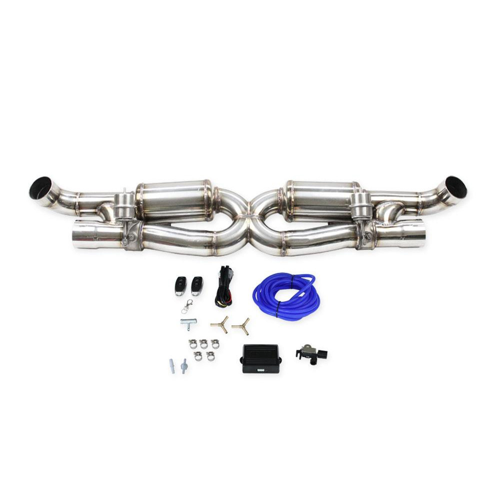 Silencioso trasero con válvula derecha + izquierda Inoxcar para Porsche 911 serie 997.2 turbo 3.8 Cabriolet 4WD después de 2009Array