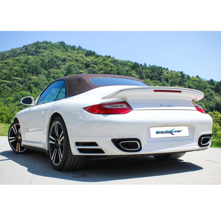 Silencioso trasero derecha + izquierda Inoxcar para Porsche 911 997.2 turbo 3.8 Cabriolet 4WD después de 2009