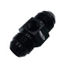 Adaptador OBP macho/macho JIC-JIC con salida para manómetro 1/8NPT en aluminio negro