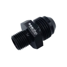 Adaptador OBP macho/macho 1/4BSP-JIC en aluminio negro