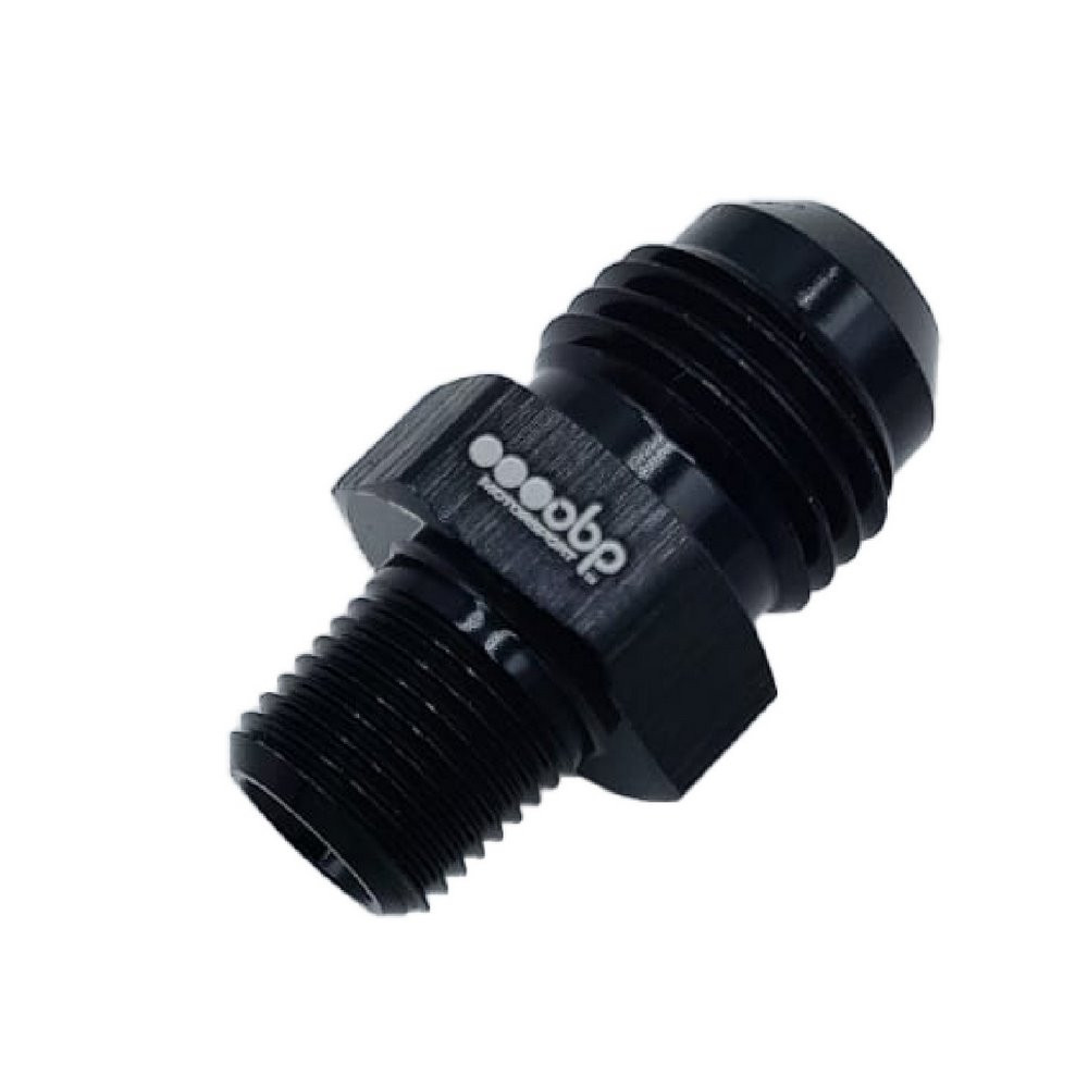 Adaptador OBP macho/macho 1/8NPT-JIC en aluminio negroArray