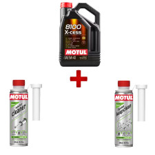 Pack manutención Motul huile 8100 X-cess + limiador inyector + manutención inyección gasolina