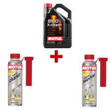 Pack manutención Motul aceite 8100 X-clean Plus + limpiador inyector + manutención inyección diesel
