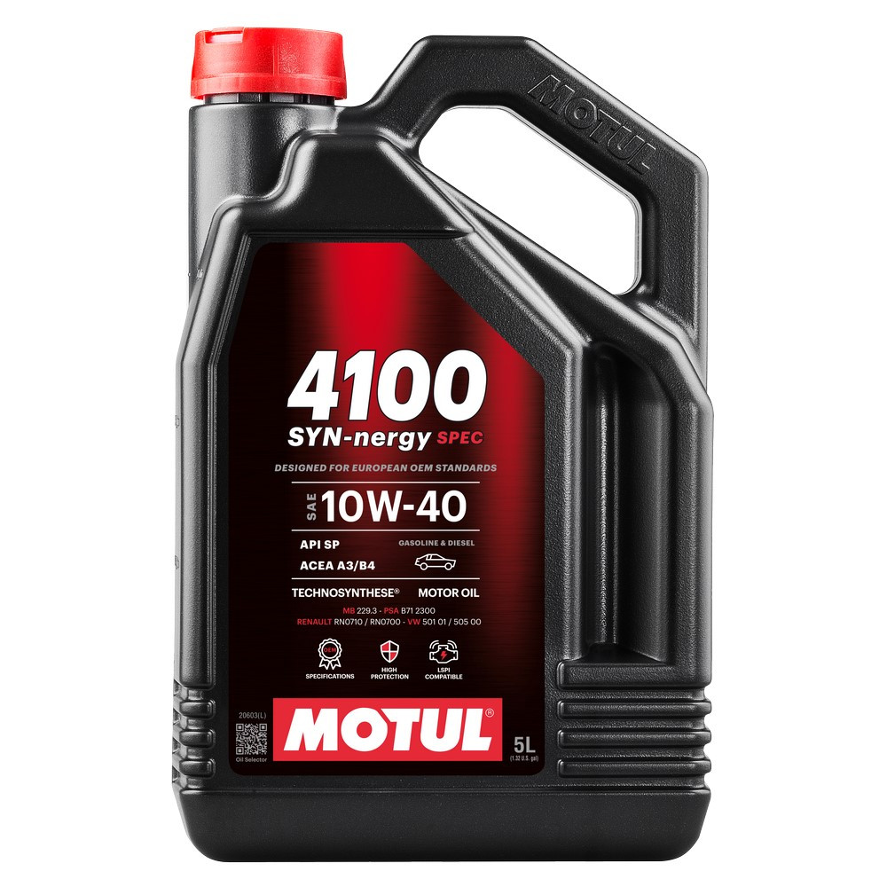 Aceite de motor MOTUL 4100 SYN-NERGY SPEC 10W-40 - lata 5LArray