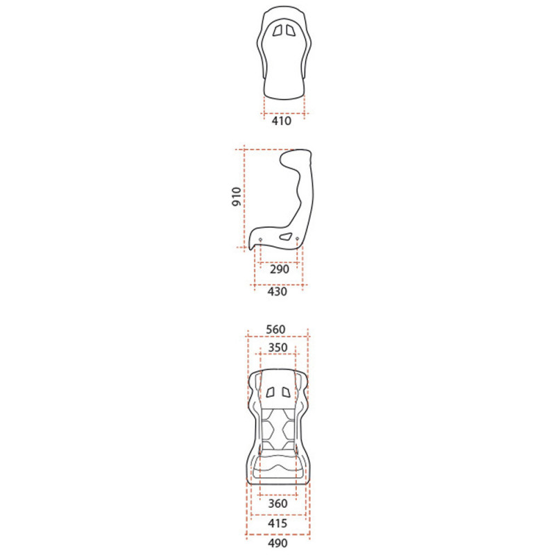 Baquet em fibra GT2i FIA Pro-02M V2 com olhais 2026Array
