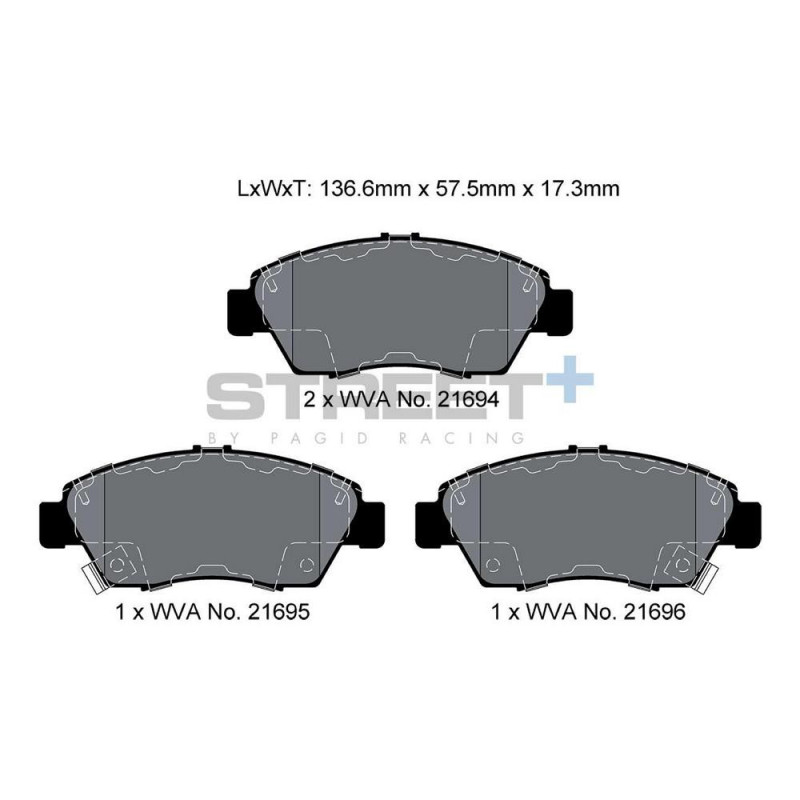 Pastilhas de travão Pagid T8006 Street+Array