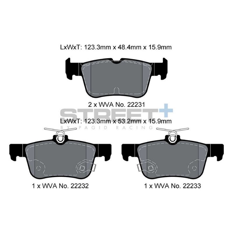 Pastilhas de travão Pagid T8013 Street+Array