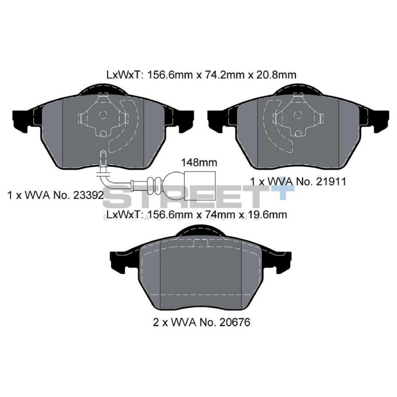 Pastillas de freno Pagid T8173 Street+Array