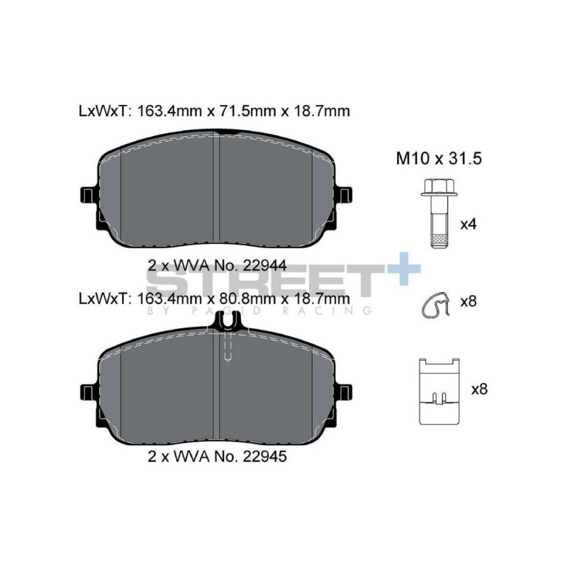 Pastillas de freno Pagid T8212 Street+Array