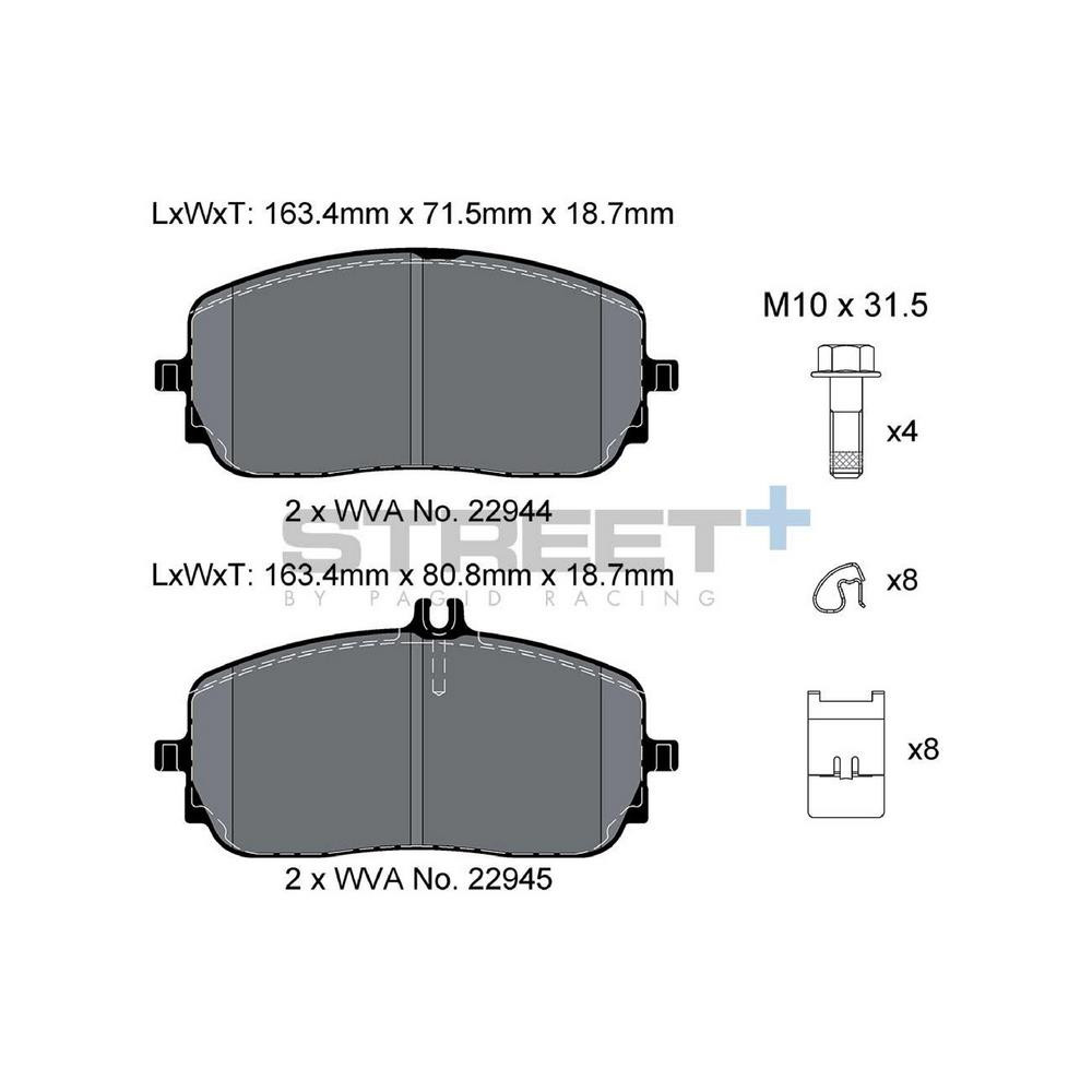 Pastilhas de travão Pagid T8212 Street+Array