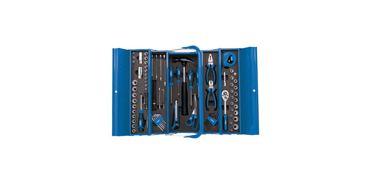 Kit de herramientas Draper Tools en módulos de espuma que incluye herramientas